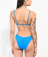 Damsel Luna Flat Rib Blue High Leg Bikini Bottom