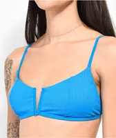 Damsel Luna Flat Rib Blue Triangle Bikini Top