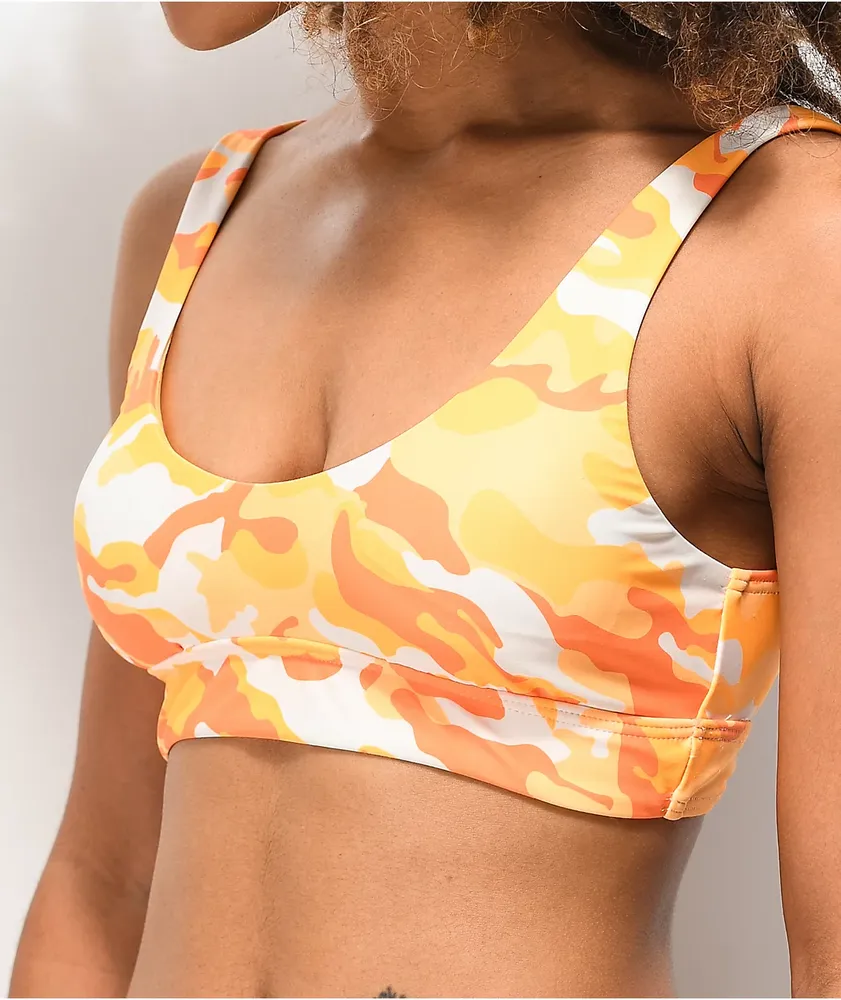 Damsel Mila Orange Camo Bralette Bikini Top