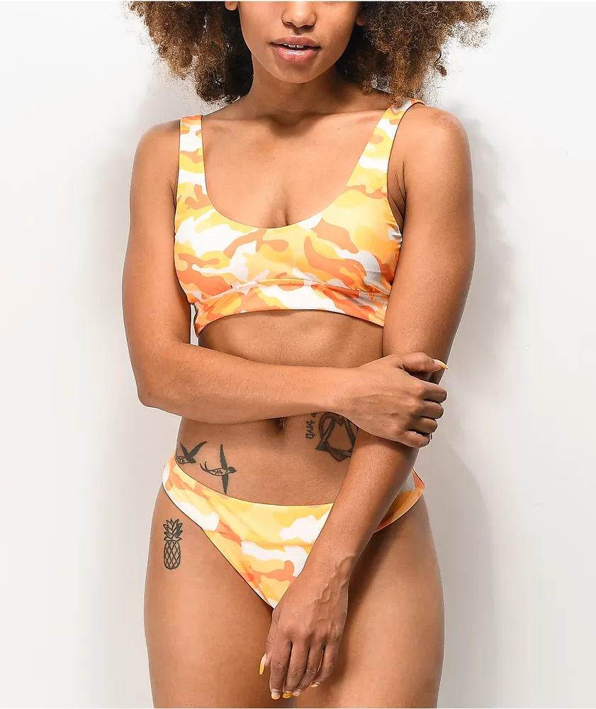 Damsel Mila Orange Camo Bralette Bikini Top