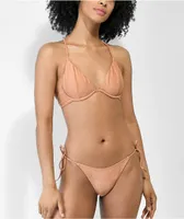 Damsel Nia Crosshatch Nude High Leg Bikini Bottom