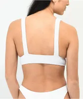 Damsel White Mini Ruffle Sport Bikini Top