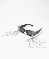 Dangle Diamonds Black Sunglasses