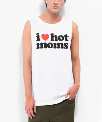 Danny Duncan I Heart Hot Moms White Tank Top