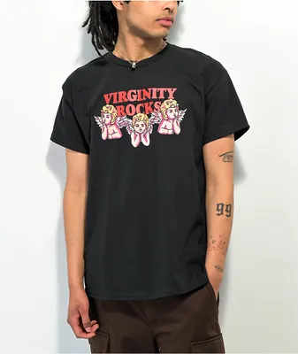 Danny Duncan Virginity Rocks Angel Black T-Shirt