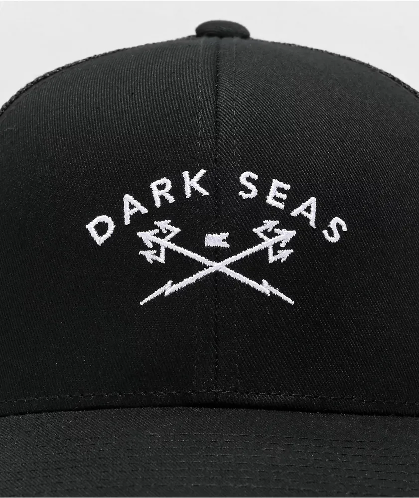 Dark Seas Murre Black Trucker Hat