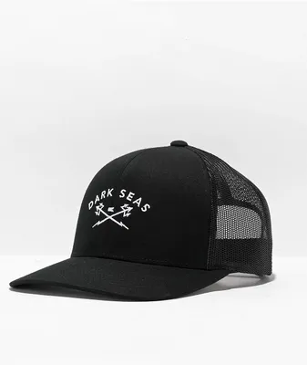 Dark Seas Murre Black Trucker Hat