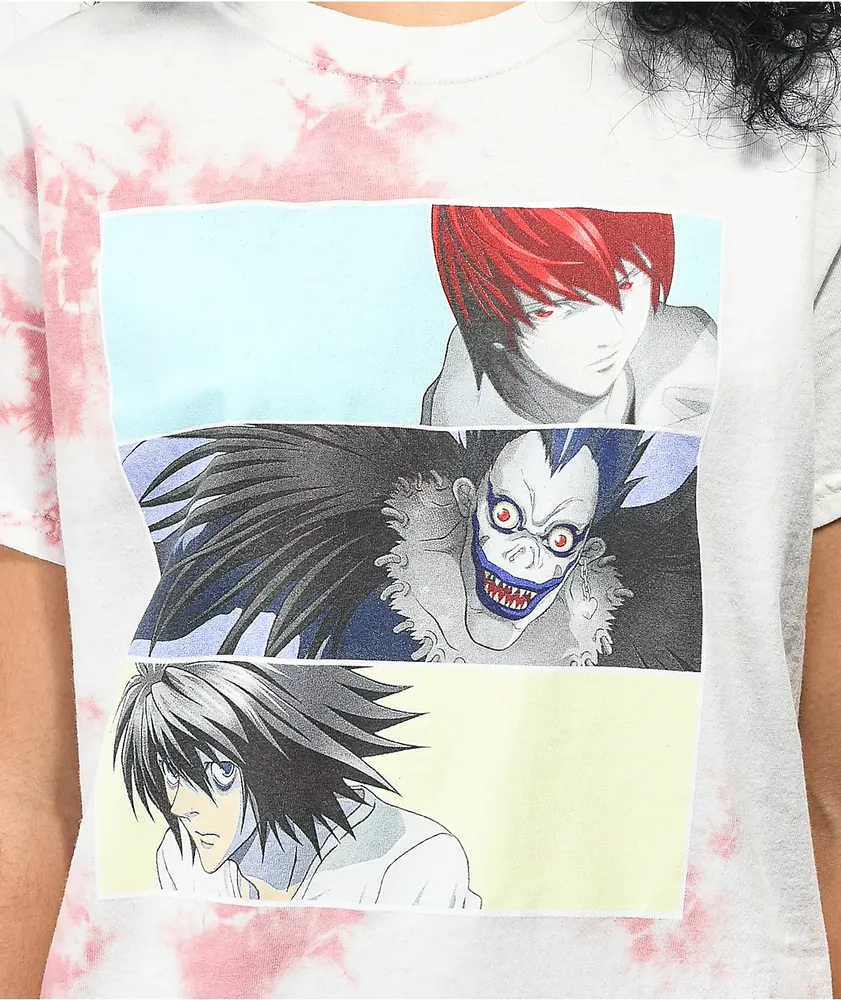 Death Note Panels Pink Tie Dye T-Shirt