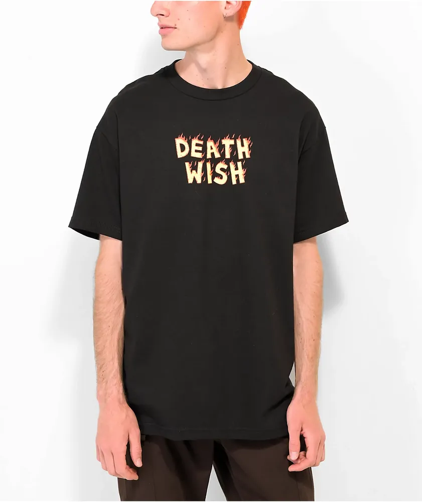 Deathwish Flame Stack Black T-Shirt