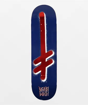 Deathwish Gang Logo 8.5" Navy & Red Skateboard Deck