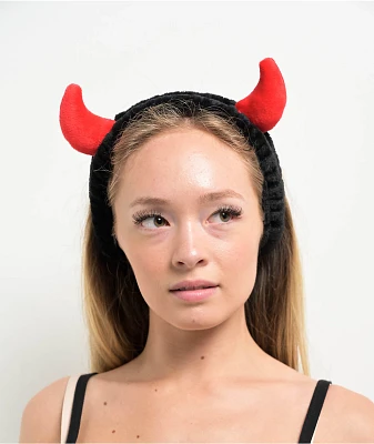 Devil Black & Red Plush Headband