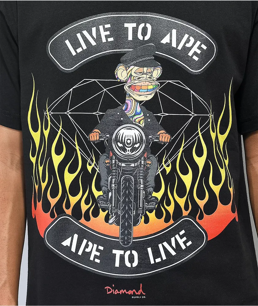 Diamond Supply Co. x Ape Live to Ape Black T-Shirt