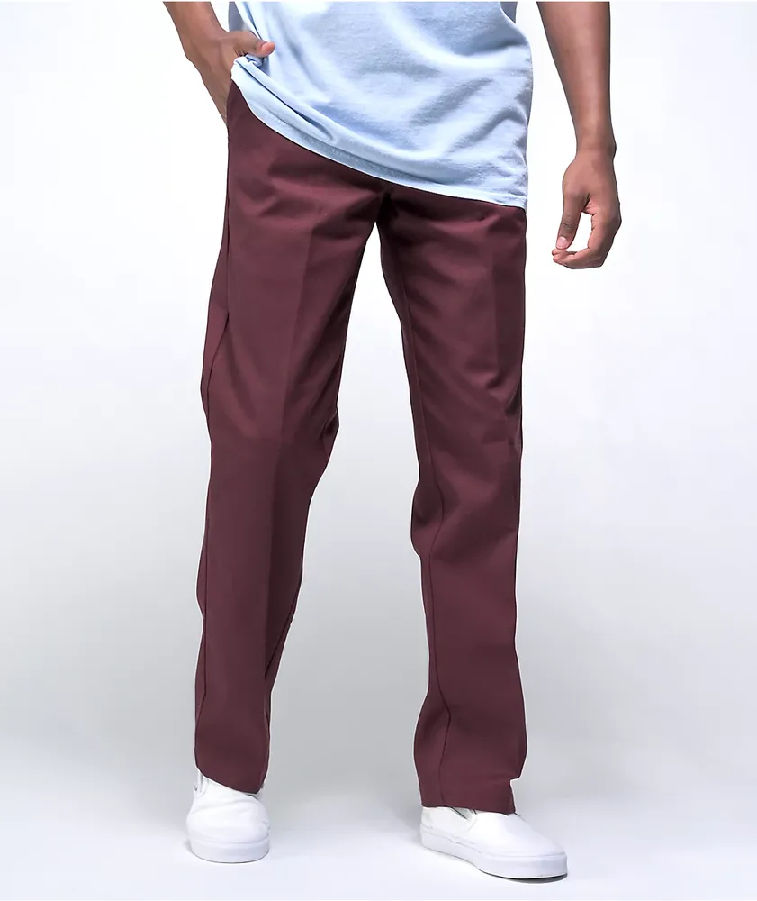 Buy HERE&NOW Men Dark Purple Solid Slim Fit Mid Rise Regular Trousers -  Trousers for Men 15941568 | Myntra