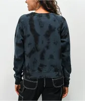 Dickies Blue & Black Tie Dye Cropped Crewneck Sweatshirt