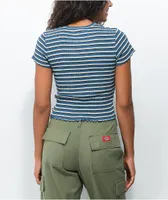 Dickies Blue Stripe Crop T-Shirt