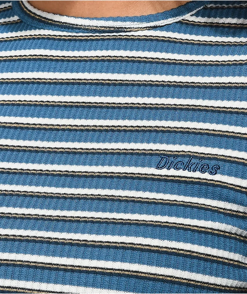 Dickies Blue Stripe Crop T-Shirt