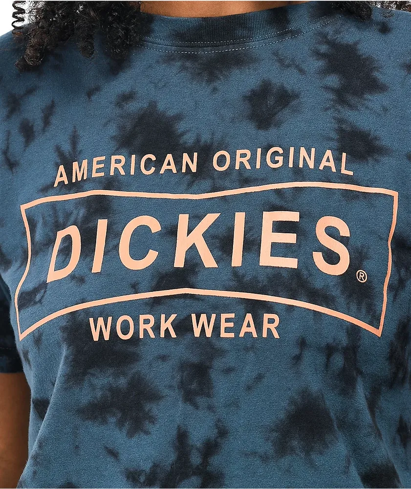 Dickies Blue Tie Dye Crop T-Shirt