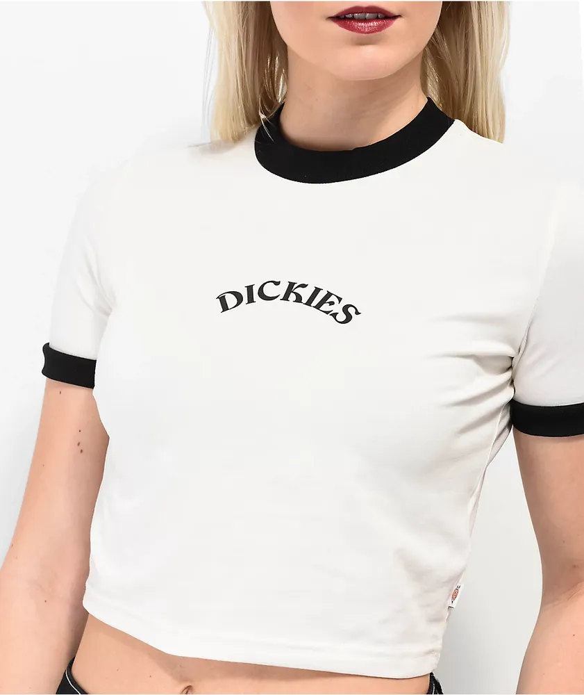 Dickies Cloud Ringer White Crop T-Shirt