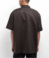 Dickies Dark Brown Short Sleeve Button Up Work Shirt