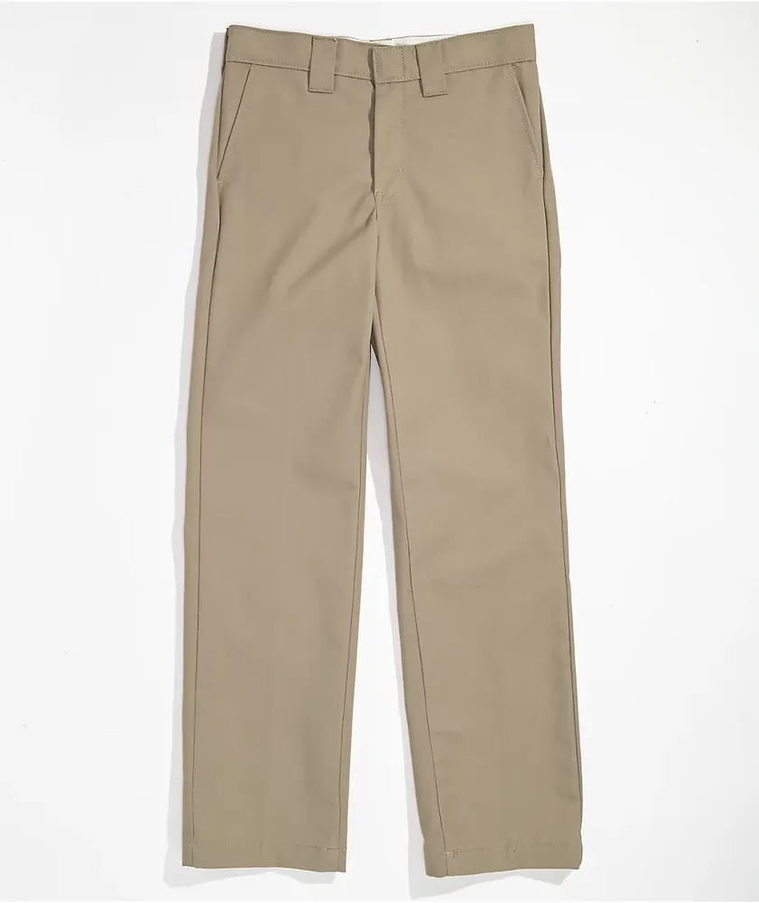 Dickies SLIM STRAIGHT DOUBLE KNEE - Trousers - khaki/beige