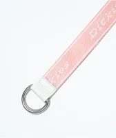 Dickies Logo Pink & White D-Ring Belt