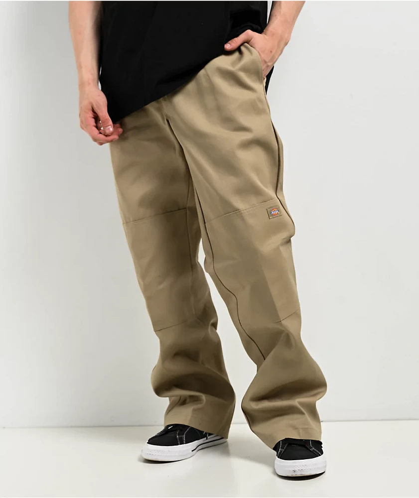 Dickies Loose Fit Khaki Double Knee Work Pants