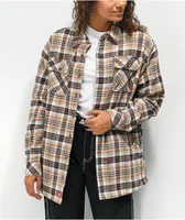 Dickies Oversized Tan Plaid Flannel Jacket