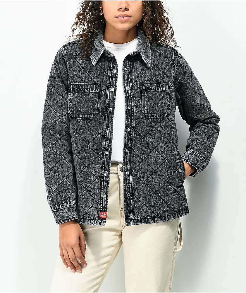 Dickies Quilted Washed Black Chore Jacket