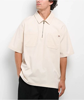 Dickies Ranch Whitecap Quarter Zip Work Shirt