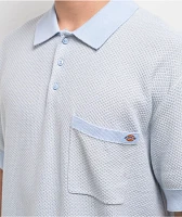 Dickies Rocky Blue & White Knit Polo Shirt