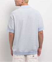 Dickies Rocky Blue & White Knit Polo Shirt