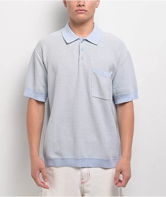 Dickies Rocky Blue & White Knit Polo Shirt