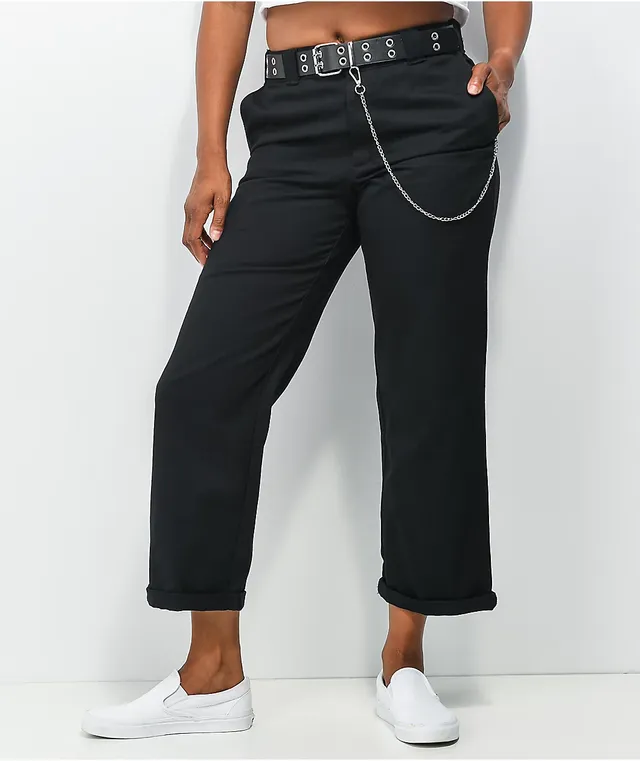 Dickies-Juniors Womens High Rise Straight Flat Front Pant, Color: Black -  JCPenney
