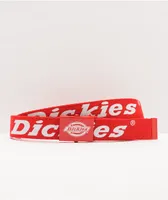 Dickies Script Red & White Web Belt