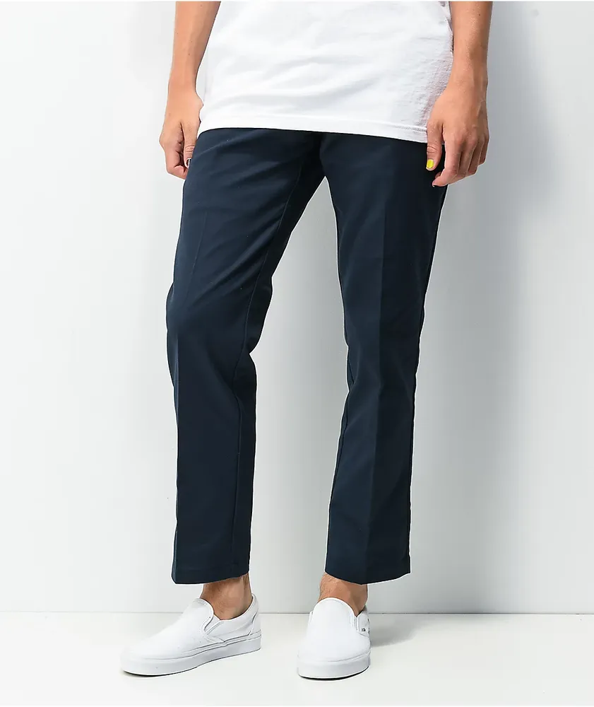 Girls Slash Pocket Pants- Solid Color- Flat Front-Navy