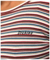 Dickies Tan Stripe Long Sleeve Crop T-Shirt