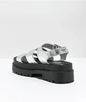 Dirty Laundry Baddie Black & Silver Metallic Platform Sandals