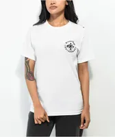 Disorder Floral Stencil White T-Shirt