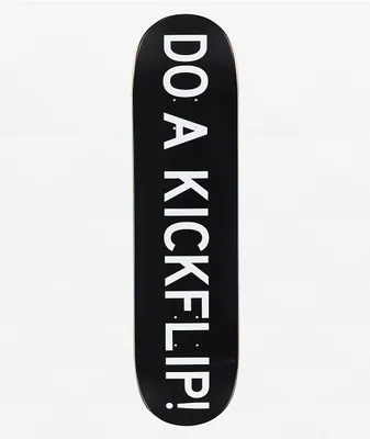 Do A Kickflip Black 8.0" Skateboard Deck