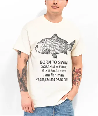 Dogecore Born To Swim Natural T-Shirt