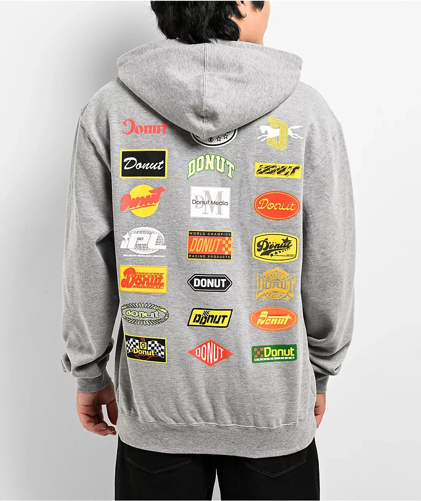 Donut 21 Logo Heather Grey Zip Hoodie