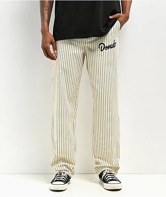 Donut Beige Pinstripe Work Pants