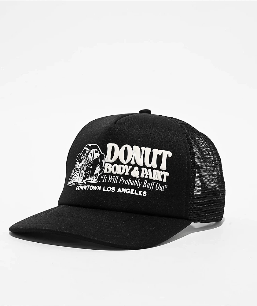 Donut Body & Paint Black Trucker Hat