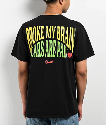 Donut Broke My Brain Black T-Shirt