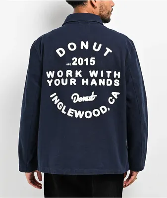 Donut Factory Navy Zip Work Jacket