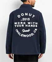 Donut Factory Navy Zip Work Jacket