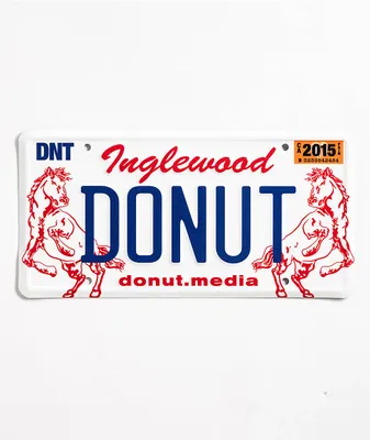 Donut Horse White License Plate