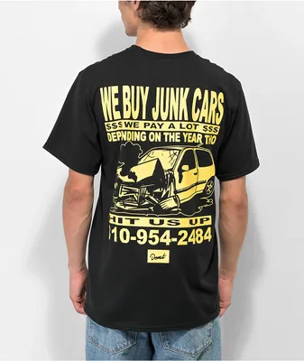 Donut Junk Cars Black T-Shirt