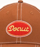 Donut Oval Script Brown Snapback Hat