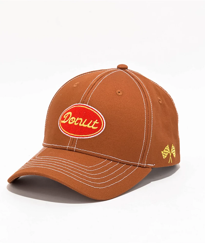 Donut Oval Script Brown Snapback Hat